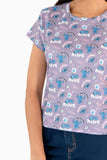 Playera manga corta con estampado de stitch