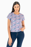 Playera manga corta con estampado de stitch