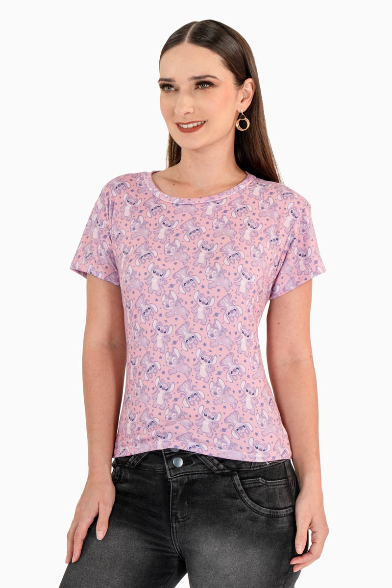 Playera manga corta full print stitch