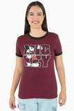 Playera con estampado de mickey mouse y bies en contraste