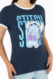 Playera manga corta con estampado de stitch