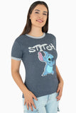 Playera de stitch con bies en contraste