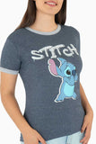 Playera de stitch con bies en contraste