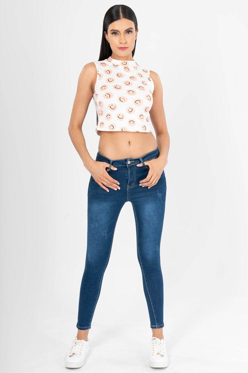 Jeans tiro medio con bolsas - Santory Ropa  (7400769945667)