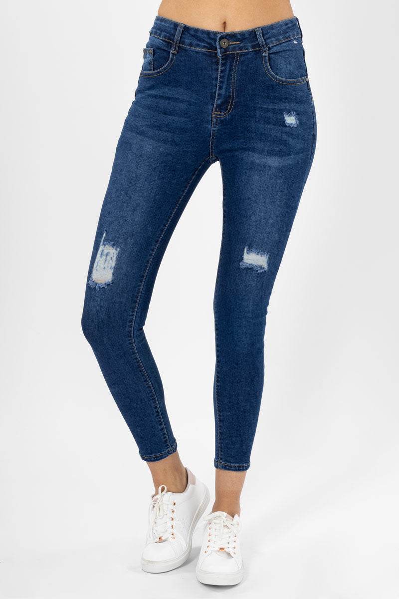 Jeans skinny con destrucción - Santory Ropa  (7389585080387)