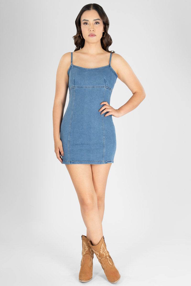 Vestido de mezclilla con cierre - Santory Ropa  (7389585014851)