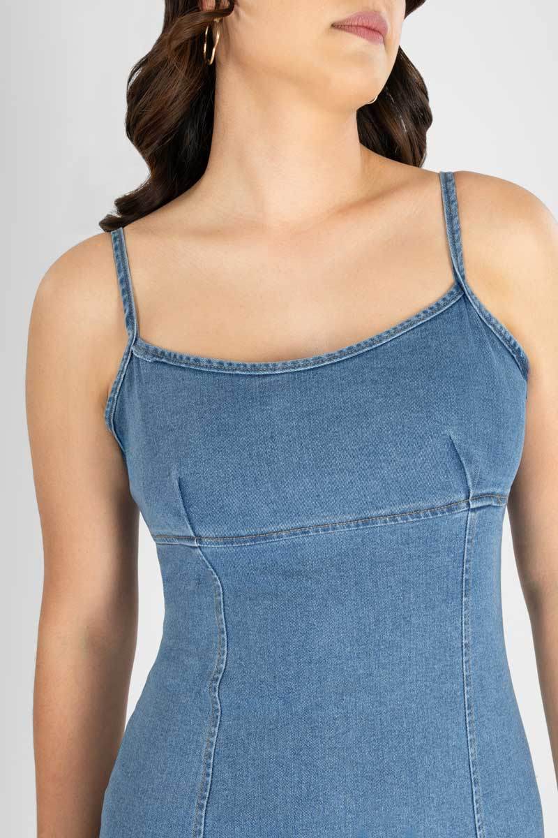 Vestido de mezclilla con cierre - Santory Ropa  (7389585014851)