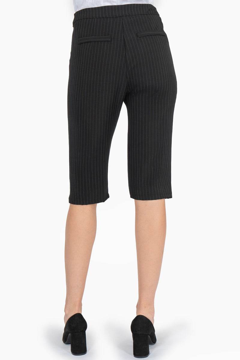 Pantalón Capri De Rayas Con Pretina Para Mujer - Santory Ropa  (7473585553475)