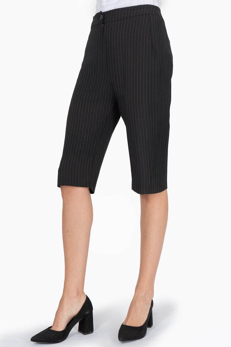 Pantalón Capri De Rayas Con Pretina Para Mujer - Santory Ropa  (7473585553475)