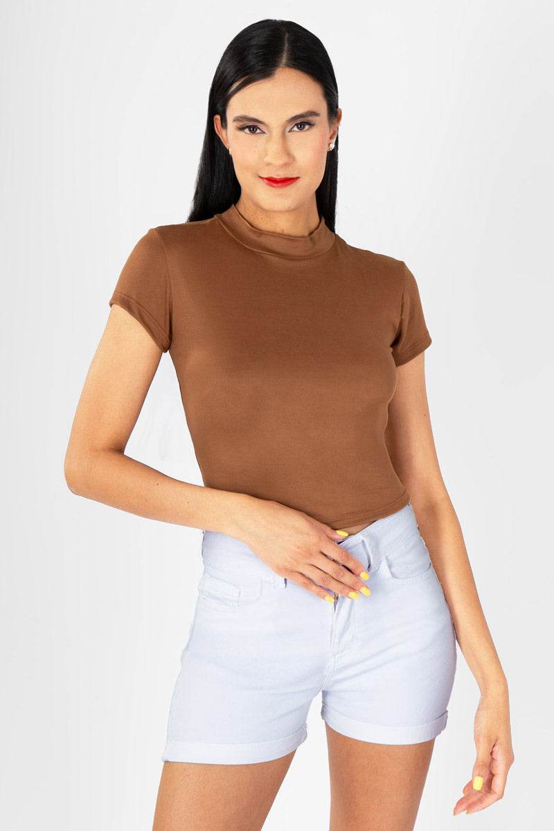 Playera lisa cuello alto - Santory Ropa  (7412022083651)