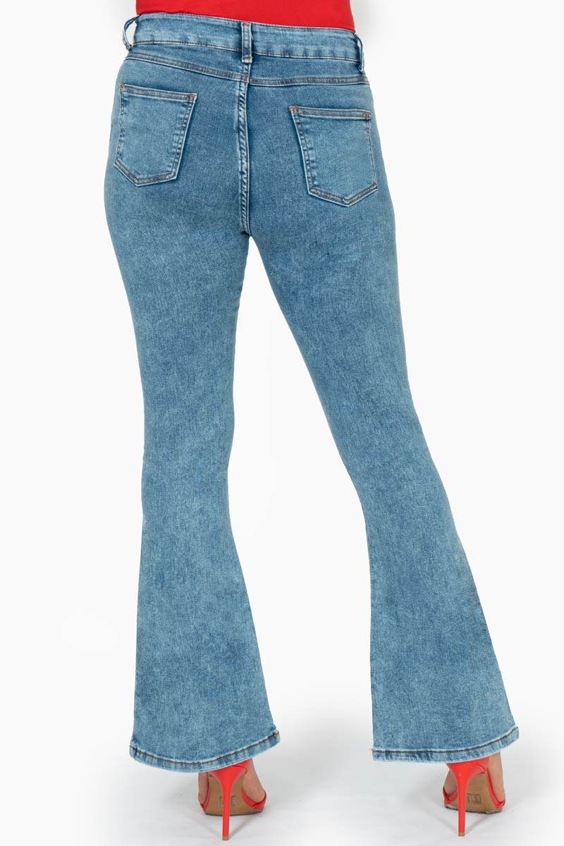 Jeans para Mujer Acampanados con Bolsa - Santory Ropa  (7473585422403)