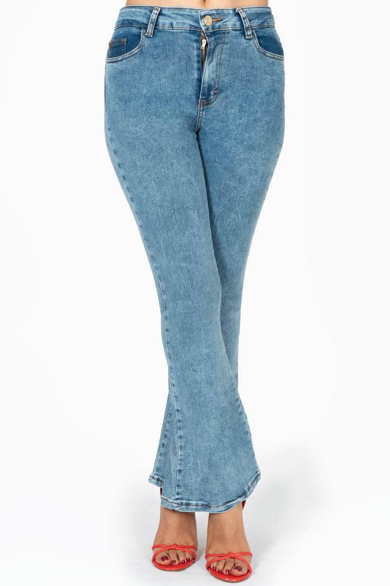 Jeans para Mujer Acampanados con Bolsa - Santory Ropa  (7473585422403)