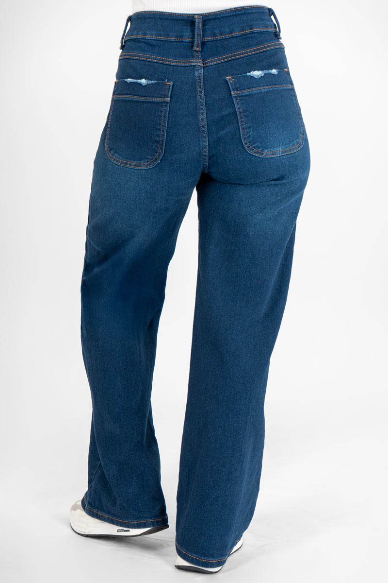 Jeans tipo cargo con bolsas - Santory Ropa  (7437317800003)