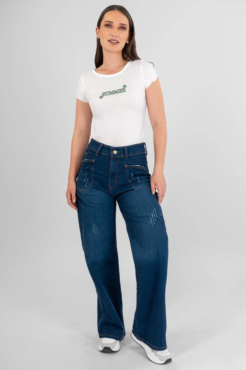 Jeans tipo cargo con bolsas - Santory Ropa  (7437317800003)