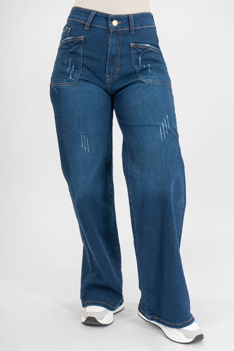 Jeans tipo cargo con bolsas - Santory Ropa  (7437317800003)