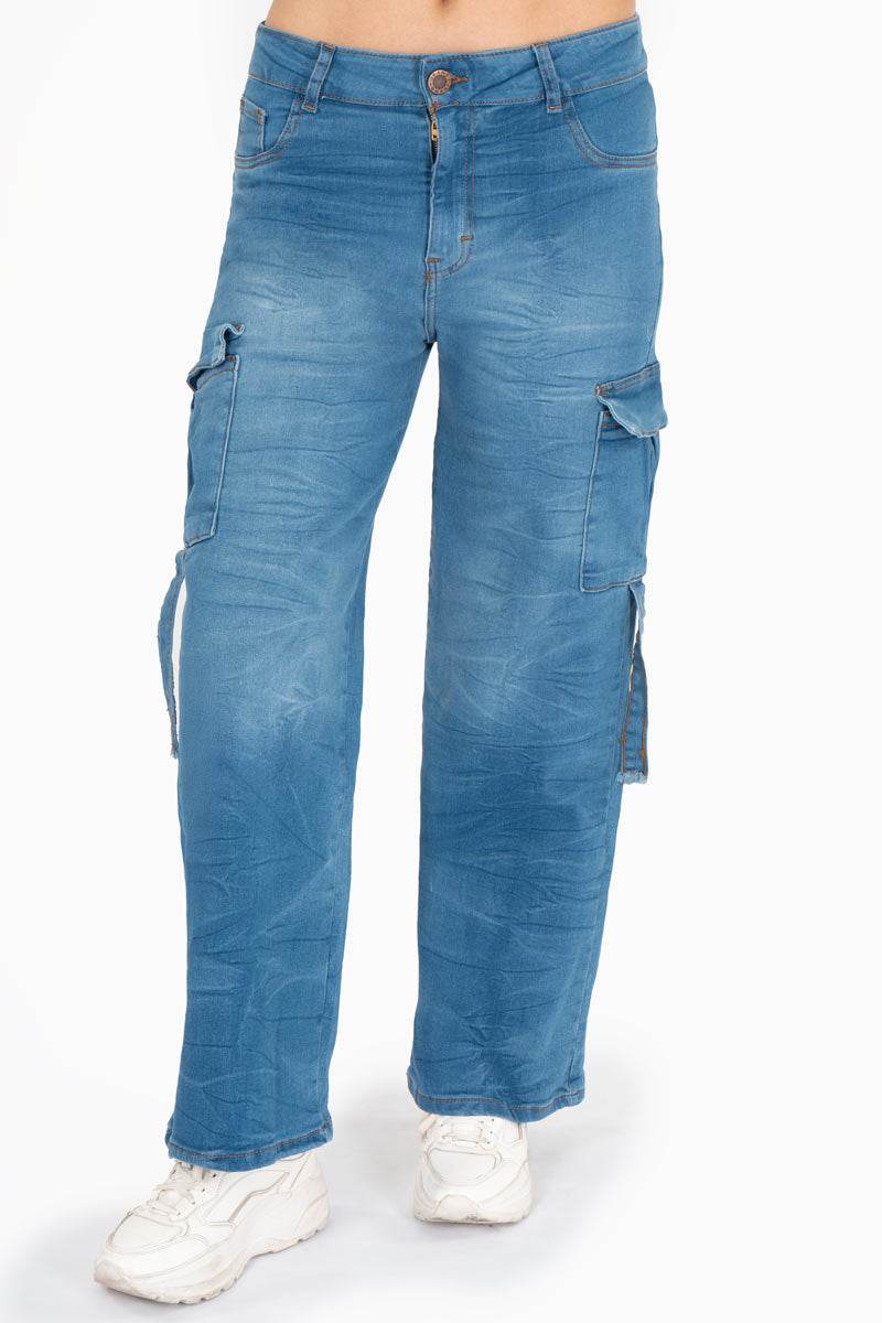 Jeans tipo cargo con cintas - Santory Ropa  (7473585029187)