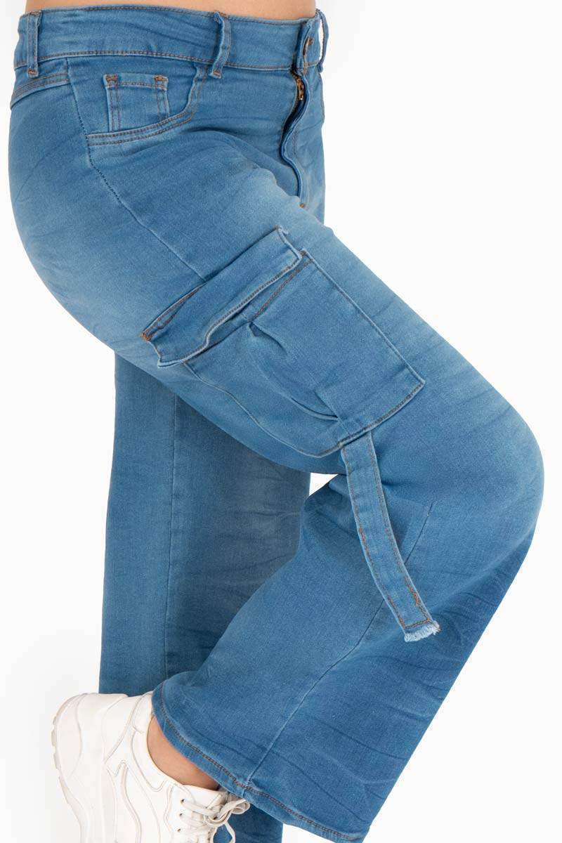 Jeans tipo cargo con cintas - Santory Ropa  (7473585029187)