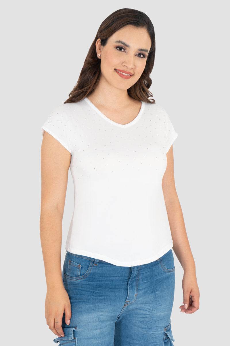 Blusa con pedrería - Santory Ropa  (7473584832579)