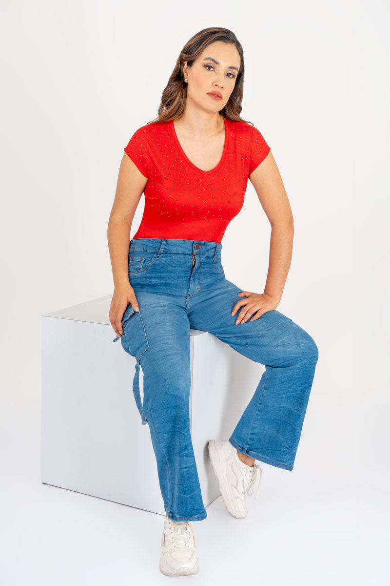 Blusa con pedrería - Santory Ropa  (7473584832579)