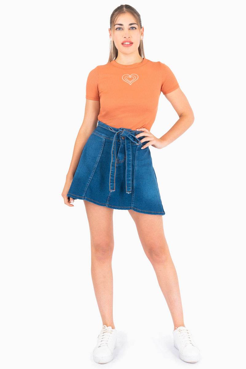 Falda de mezclilla con jareta - Santory Ropa  (7450428080195)