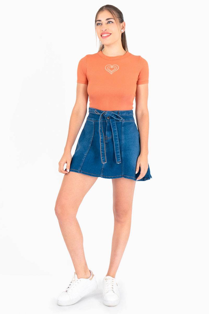 Falda de mezclilla con jareta - Santory Ropa  (7450428080195)