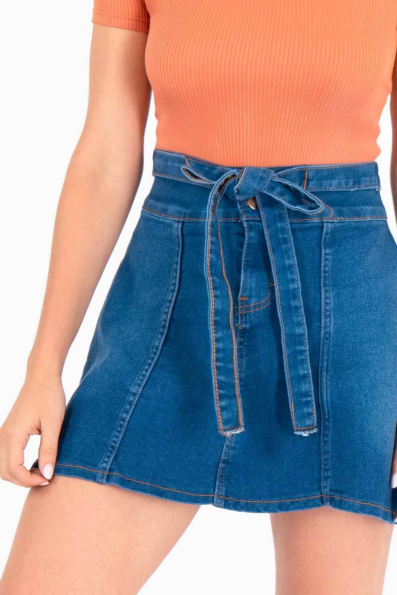 Falda de mezclilla con jareta - Santory Ropa  (7450428080195)