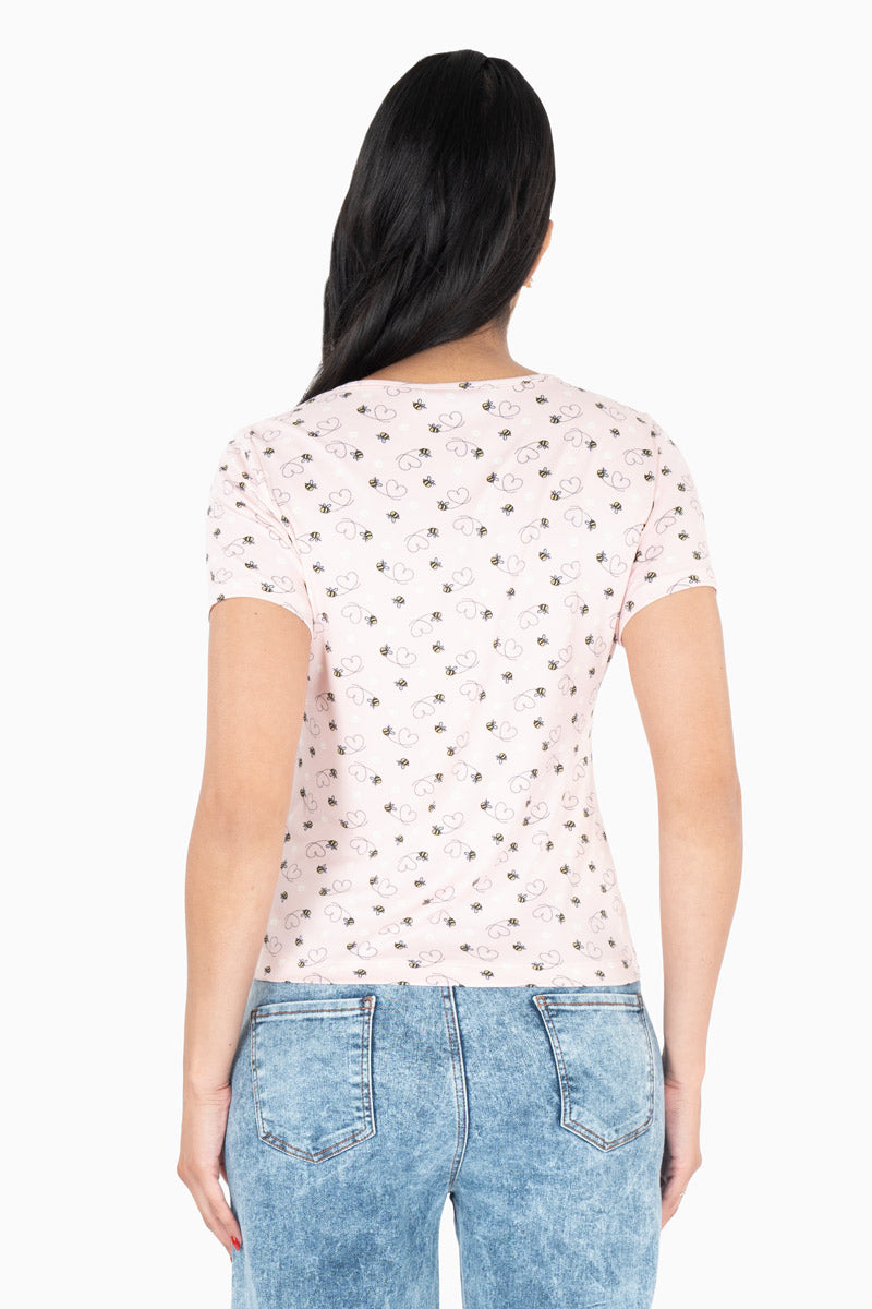 Playera estampada manga corta