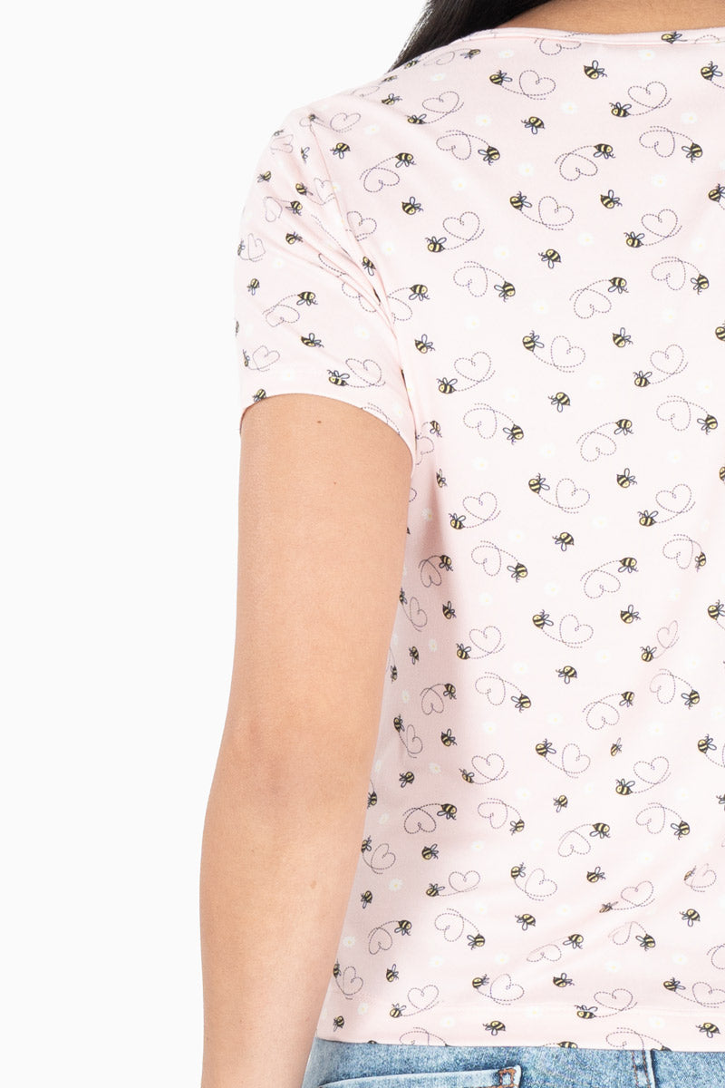 Playera estampada manga corta