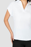 Blusa Blanca para Mujer Lisa Escote V Manga Corta - Santory Ropa  (7474248974403)