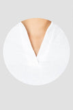 Blusa Blanca para Mujer Lisa Escote V Manga Corta - Santory Ropa  (7474248974403)