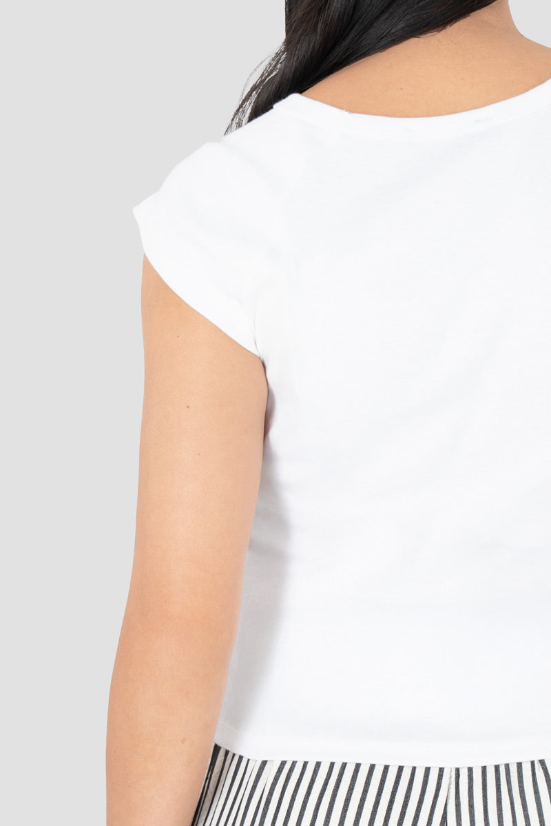 Playera crop manga corta