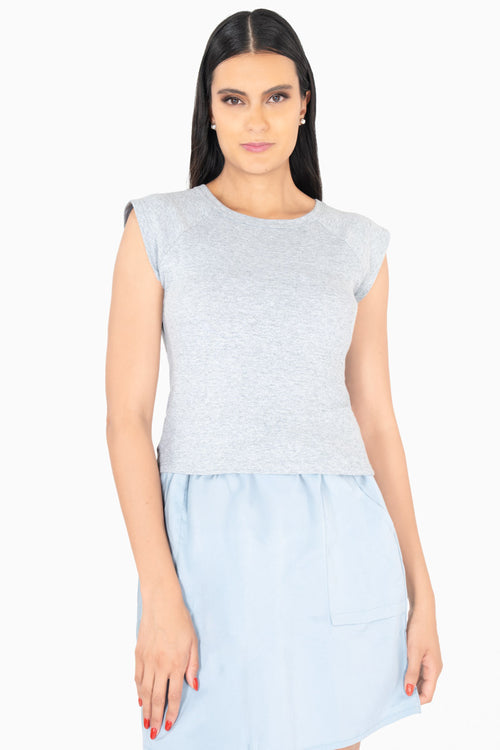 Playera crop manga corta