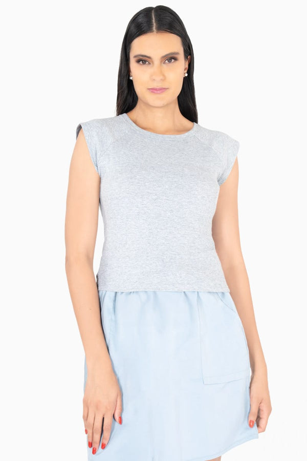Playera crop manga corta