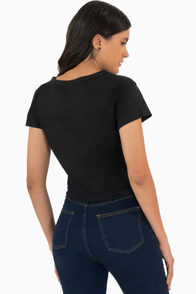 Playera estampada manga corta