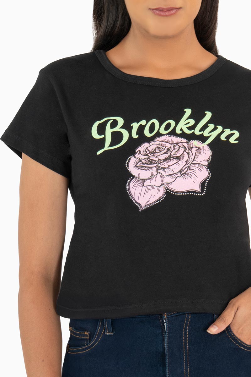 Playera estampada manga corta