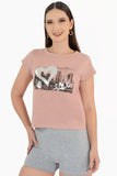 Playera manga corta con estampado de Nueva York