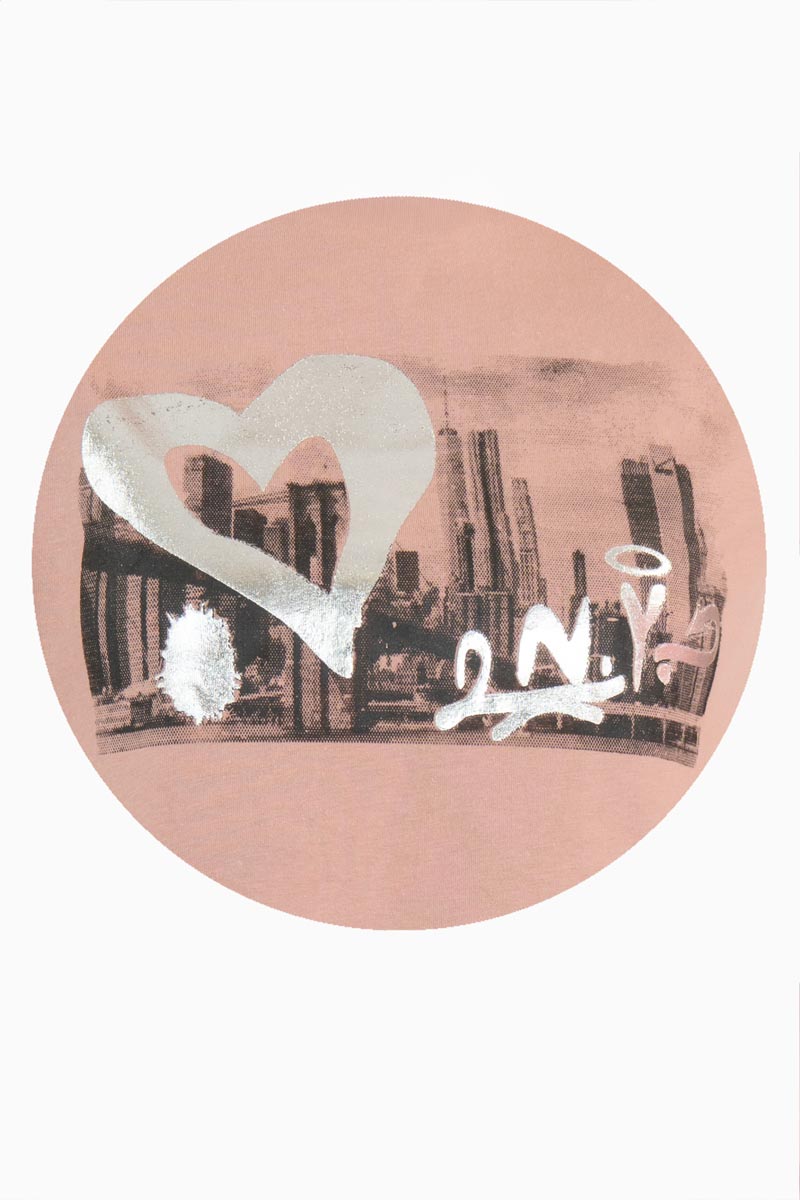 Playera manga corta con estampado de Nueva York