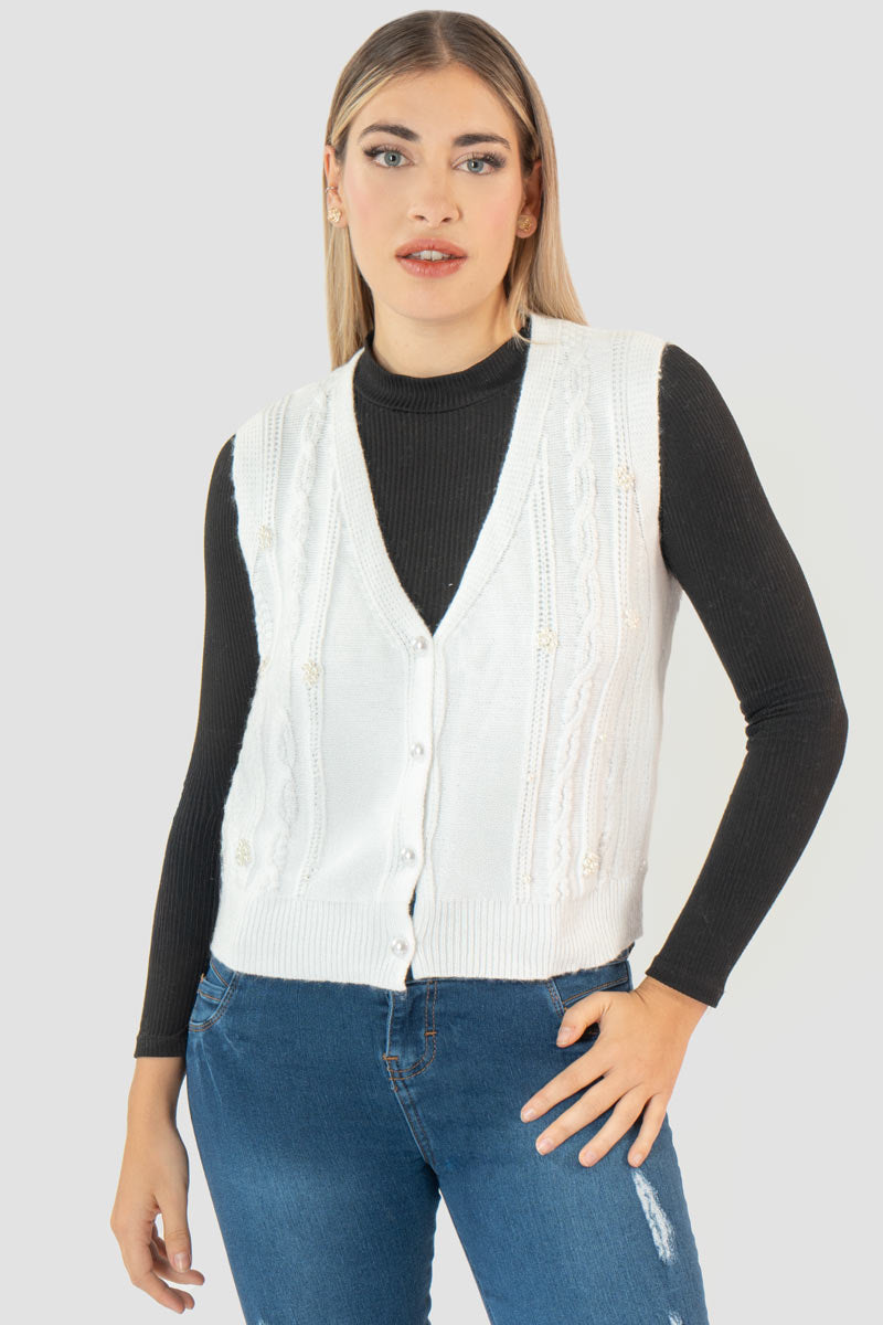 Chaleco abierto tejido