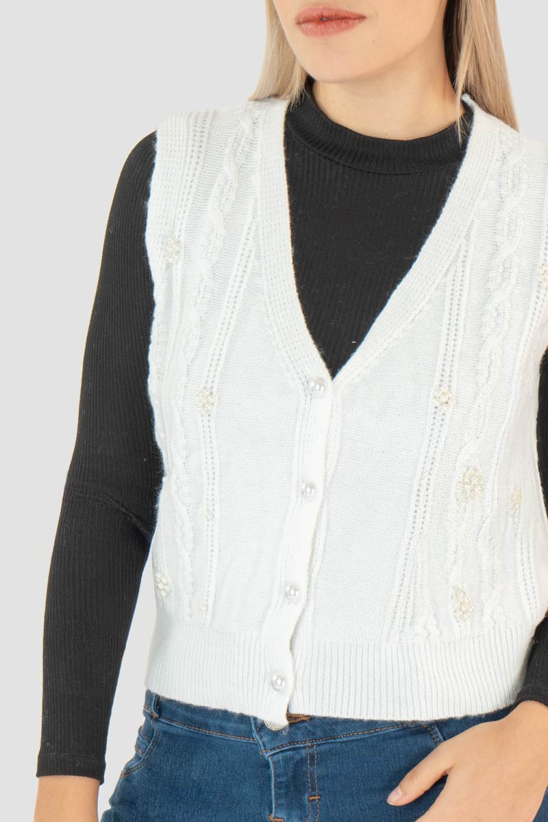 Chaleco abierto tejido