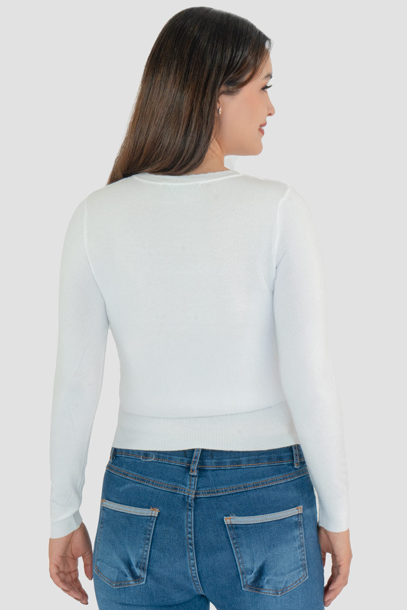 Suéter tejido y cuello redondo