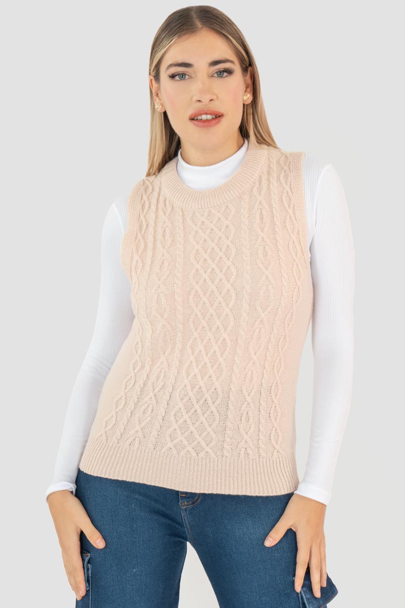 Chaleco cerrado con textura