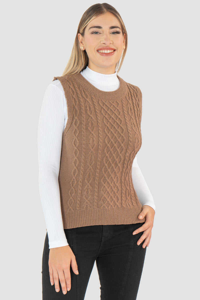 Chaleco cerrado con textura