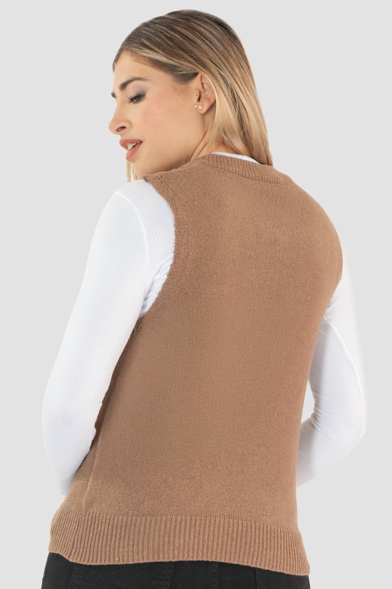 Chaleco cerrado con textura