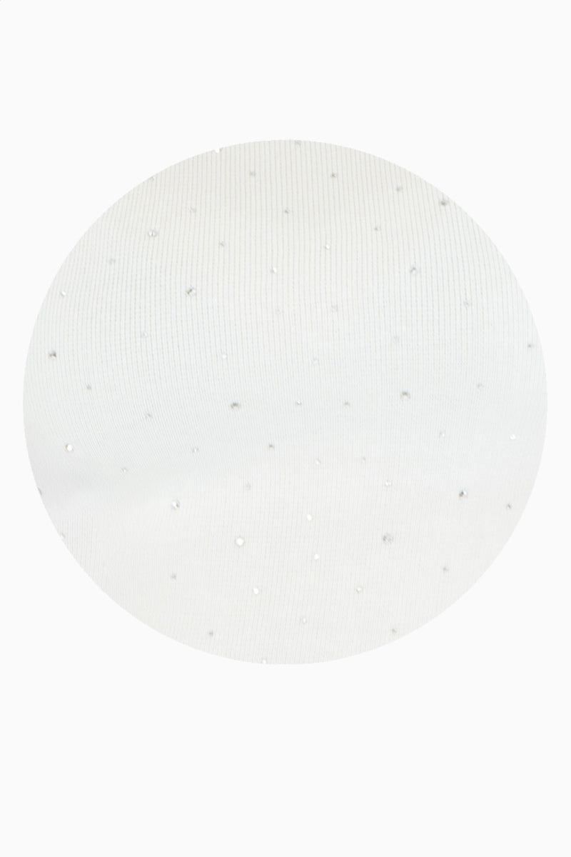 Blusa tejida con pedrería y manga corta