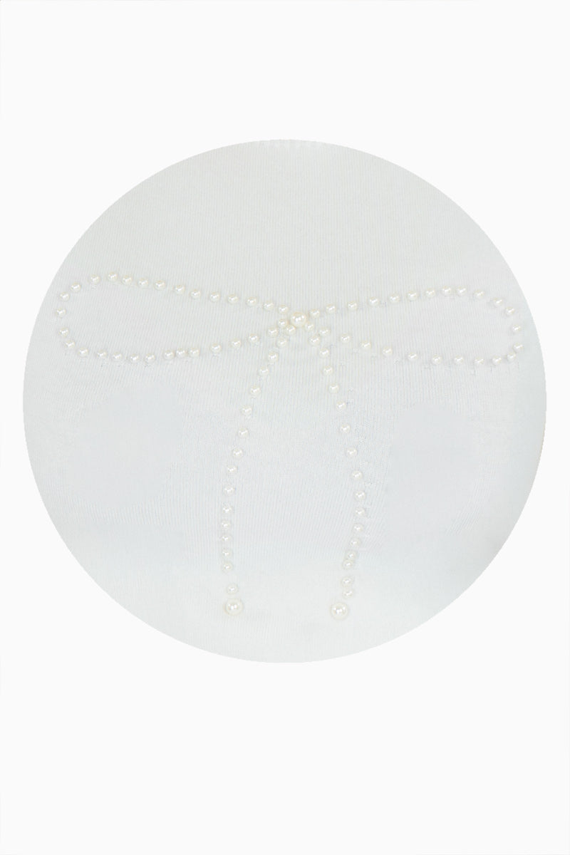 Blusa tejida con perlas y manga corta