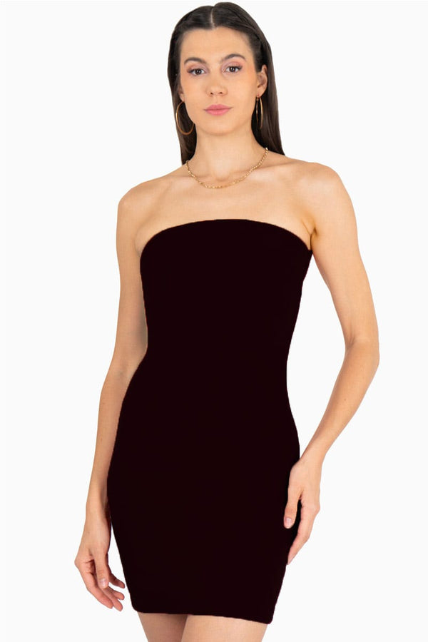 Vestido strapless liso (7480092655683)