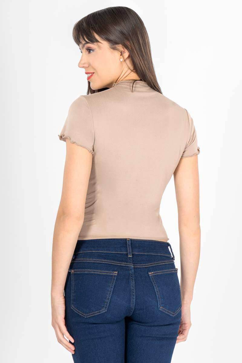 Playera lisa con festón - Santory Ropa  (7359402246211)