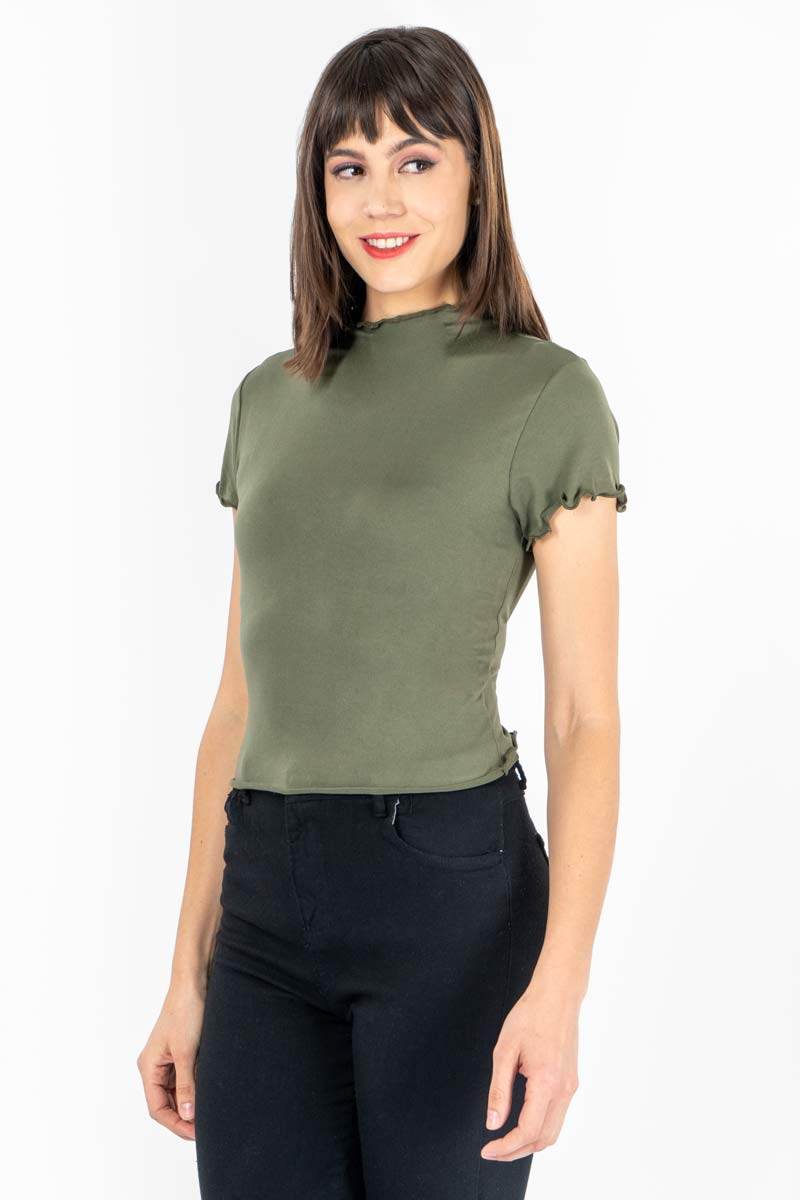 Playera lisa con festón - Santory Ropa  (7359402246211)