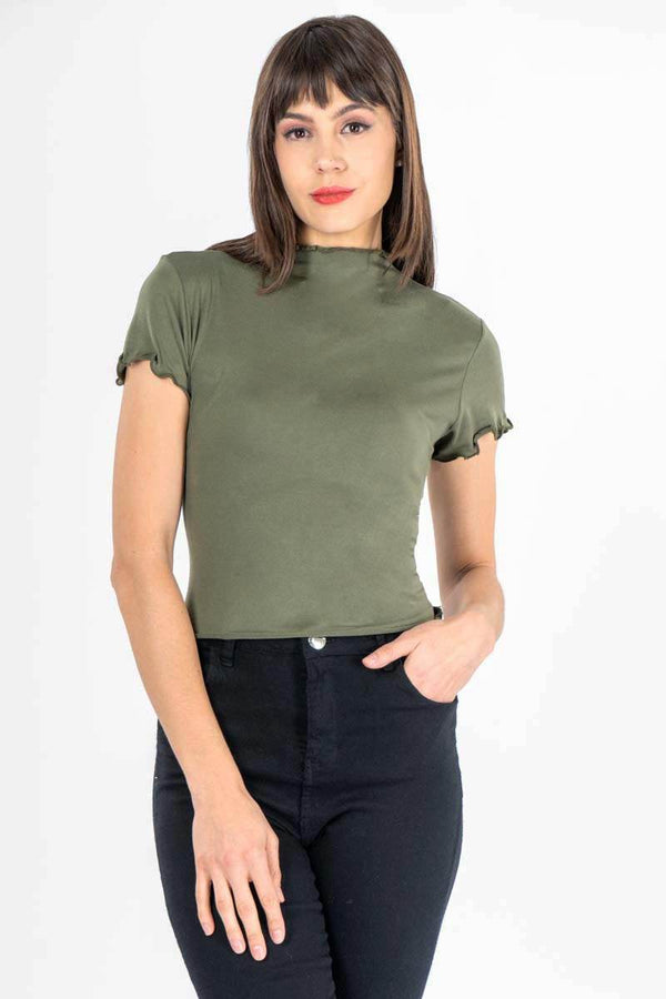 Playera lisa con festón - Santory Ropa  (7359402246211)