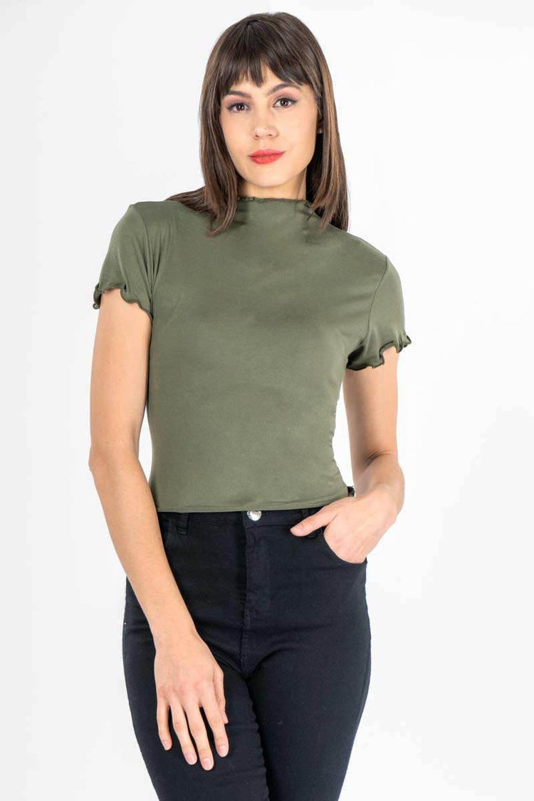 Playera lisa con festón - Santory Ropa  (7359402246211)